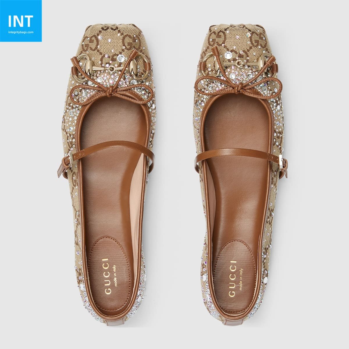 Women’s GG crystal Gvc*1 Horsebit ballet flat