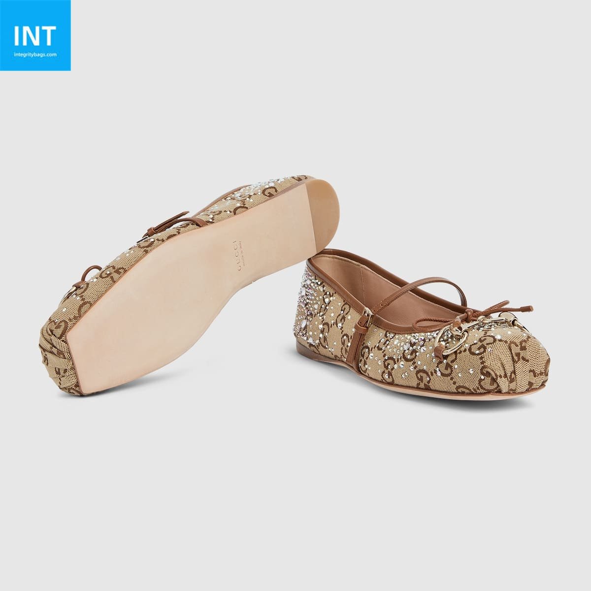 Women’s GG crystal Gvc*1 Horsebit ballet flat