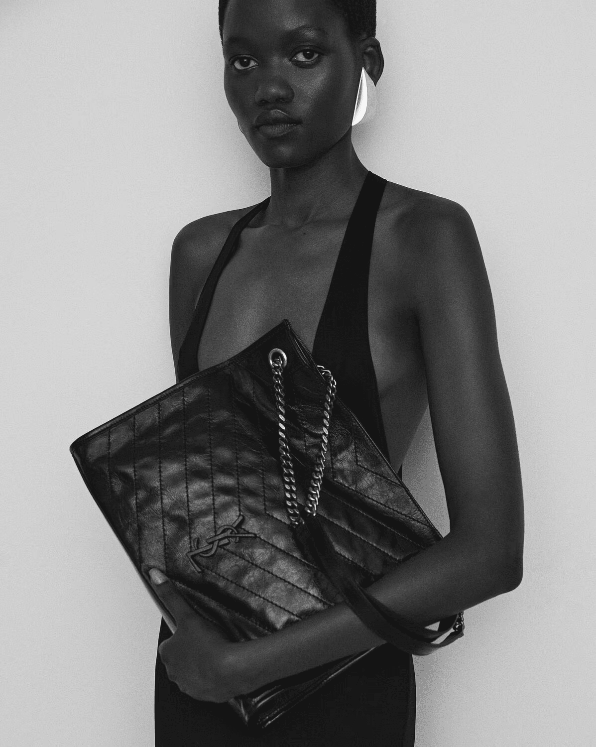 Sa1nt Lau*nt NIKI SHOPPING IN VINTAGE LEATHER
