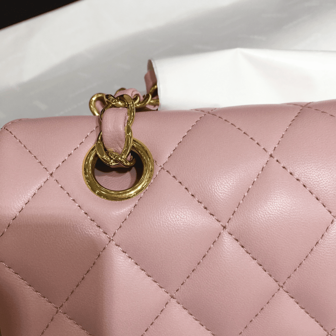 Ch**el Classic Double Flap Small Pink Lambskin