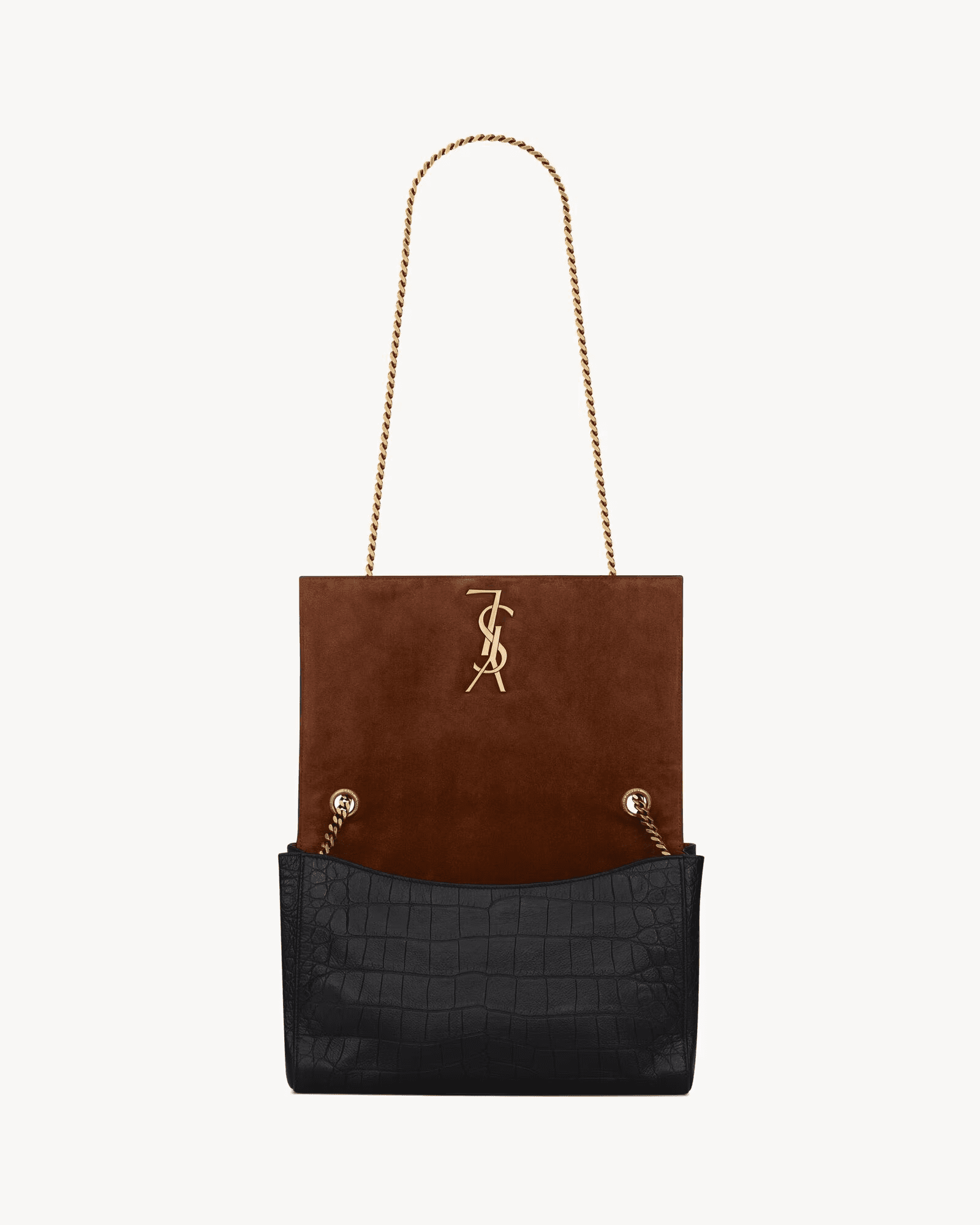 Sa1nt Lau*nt REVERSIBLE KATE MEDIUM IN CROCODILE-EMBOSSED LEATHER