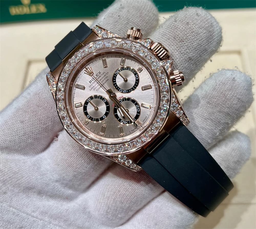 R01ex Daytona 126535TBR Rose Gold Sundust D1am0nd Dial D1am0nd Bezel