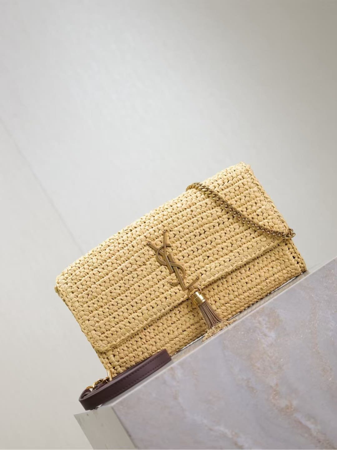 Sa1nt Lau*nt kate 99 tassel in raffia
