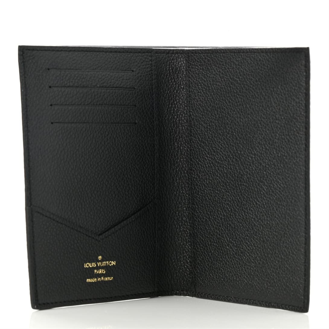 L0vis Vvtt0n Empreinte Monogram Giant Passport Cover Black Beige