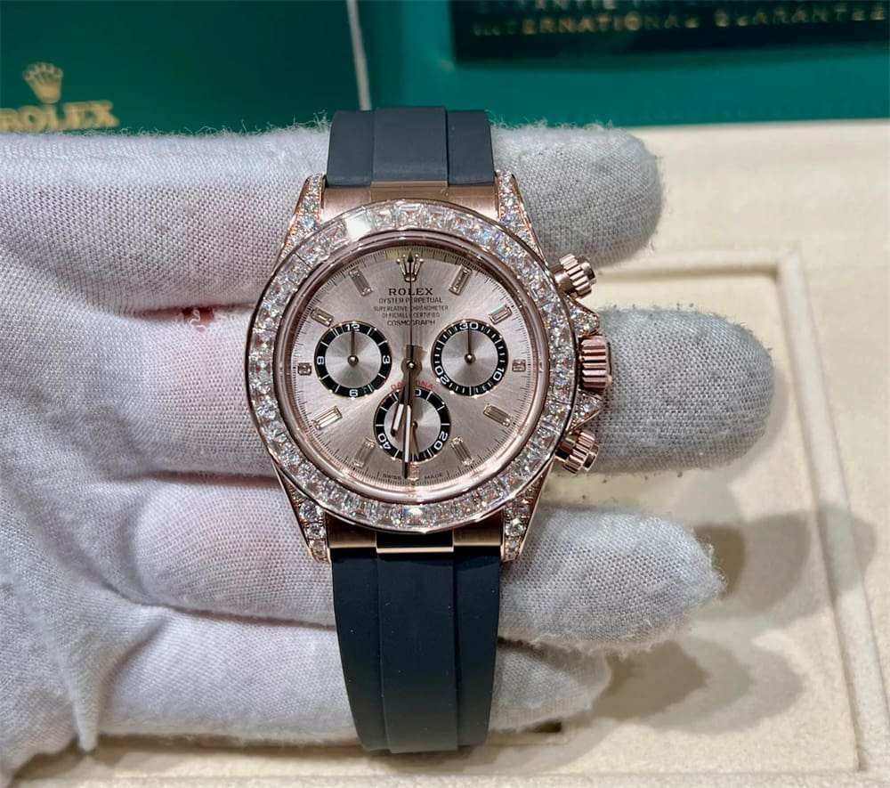 R01ex Daytona 126535TBR Rose Gold Sundust D1am0nd Dial D1am0nd Bezel
