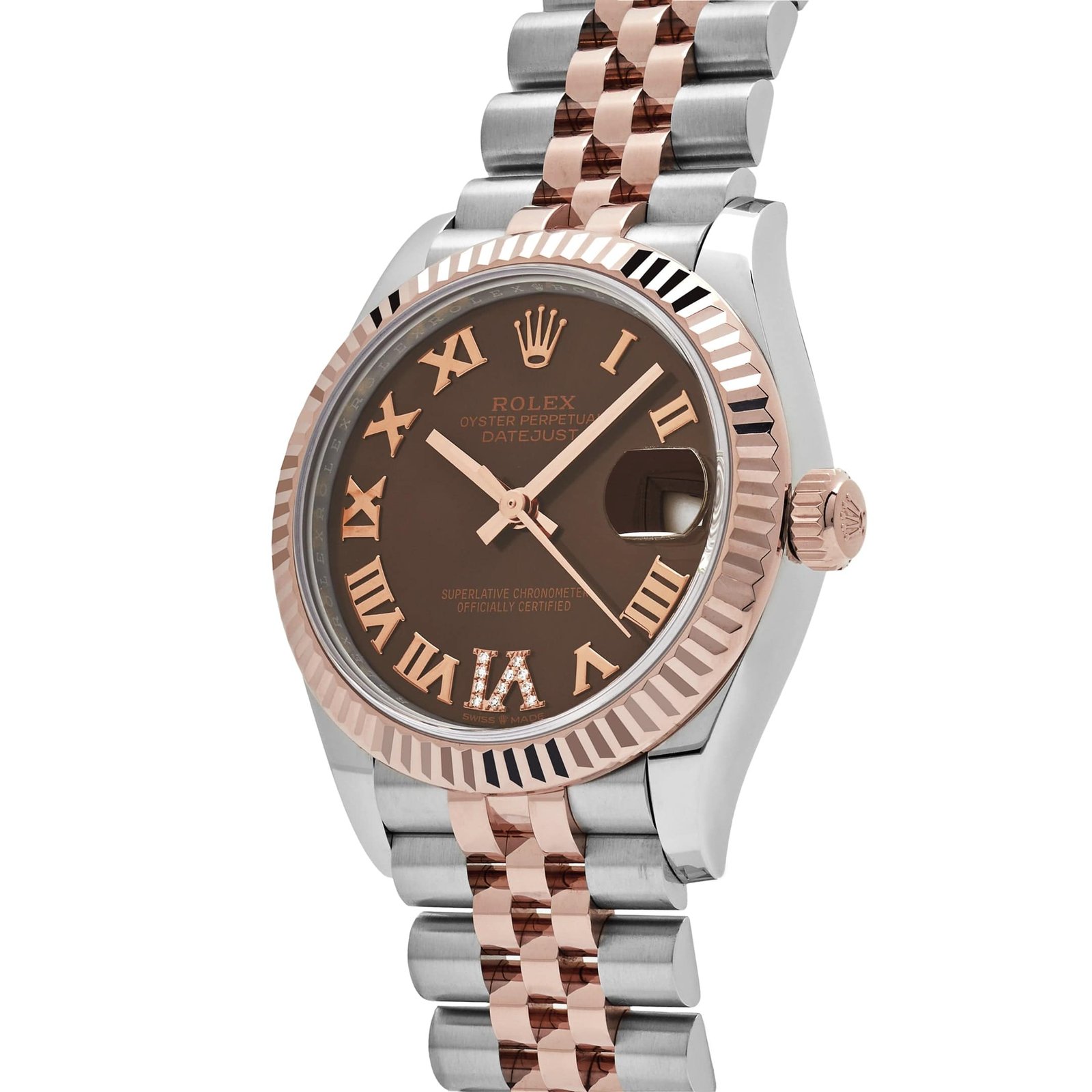 R01ex Datejust 31 278271 ‘Ladies’ Rose Gold Stainless Steel Roman Chocolate Dial Jubilee (2024)