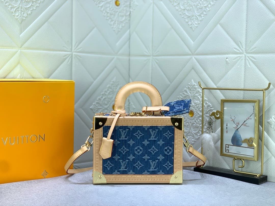 L0vis Vvtt0n M24161 Petite Valise Denim Bleu