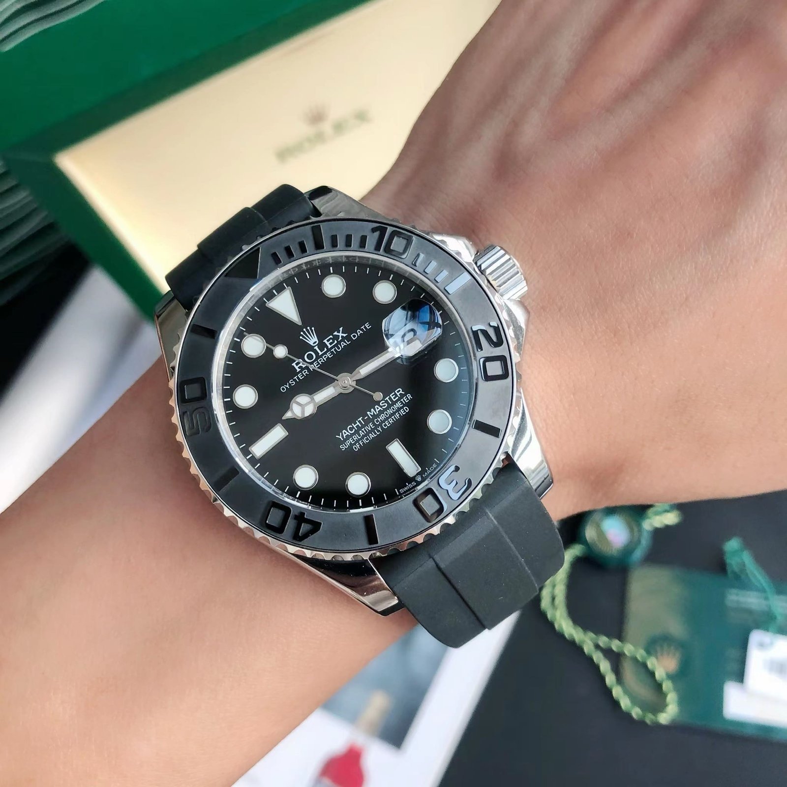 R01ex Yacht-Master 42 226659 ‘Falcon’s Eye’ Black Dial