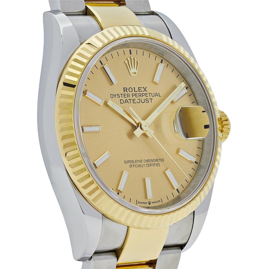 R01ex Datejust 41 126333 Stainless Steel Yellow Gold Champagne Dial Oyster