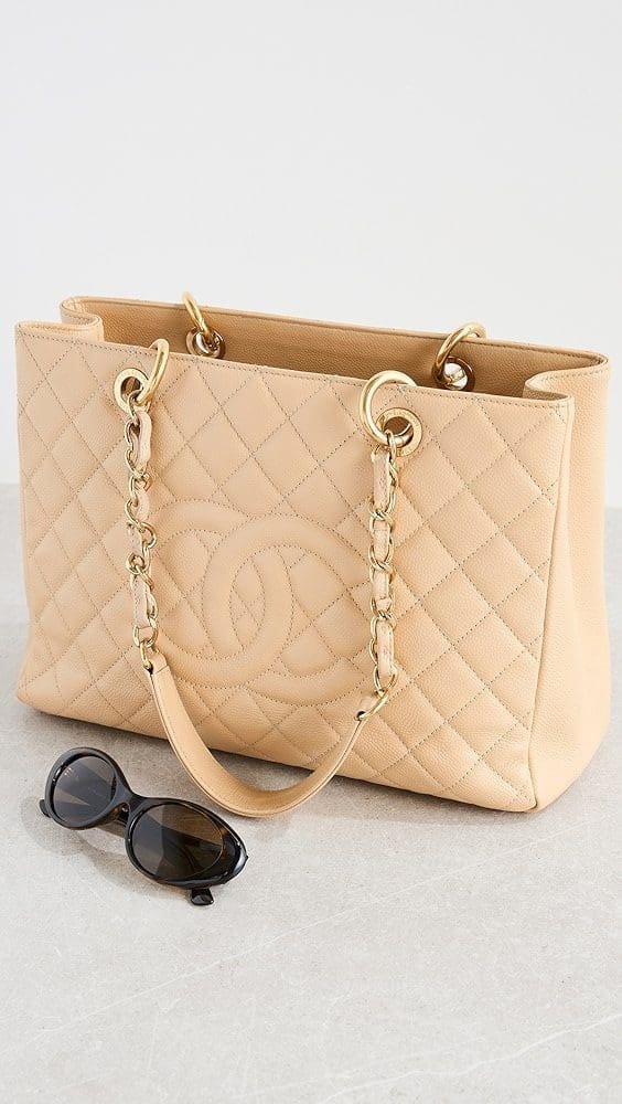 Ch**el Grand Shopping Tote Caviar
