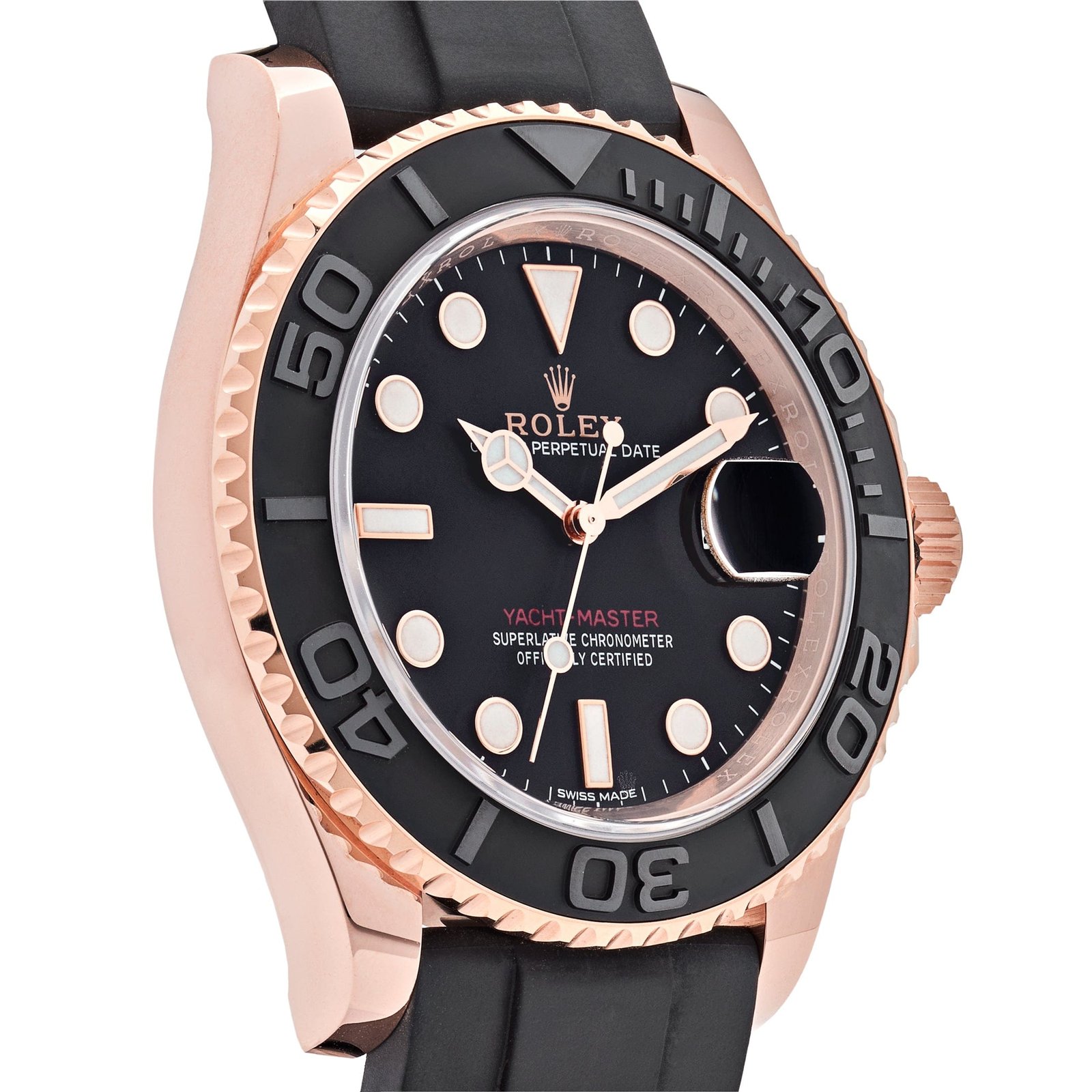 R01ex Yacht-Master 40 116655 Rose Gold Black Dial