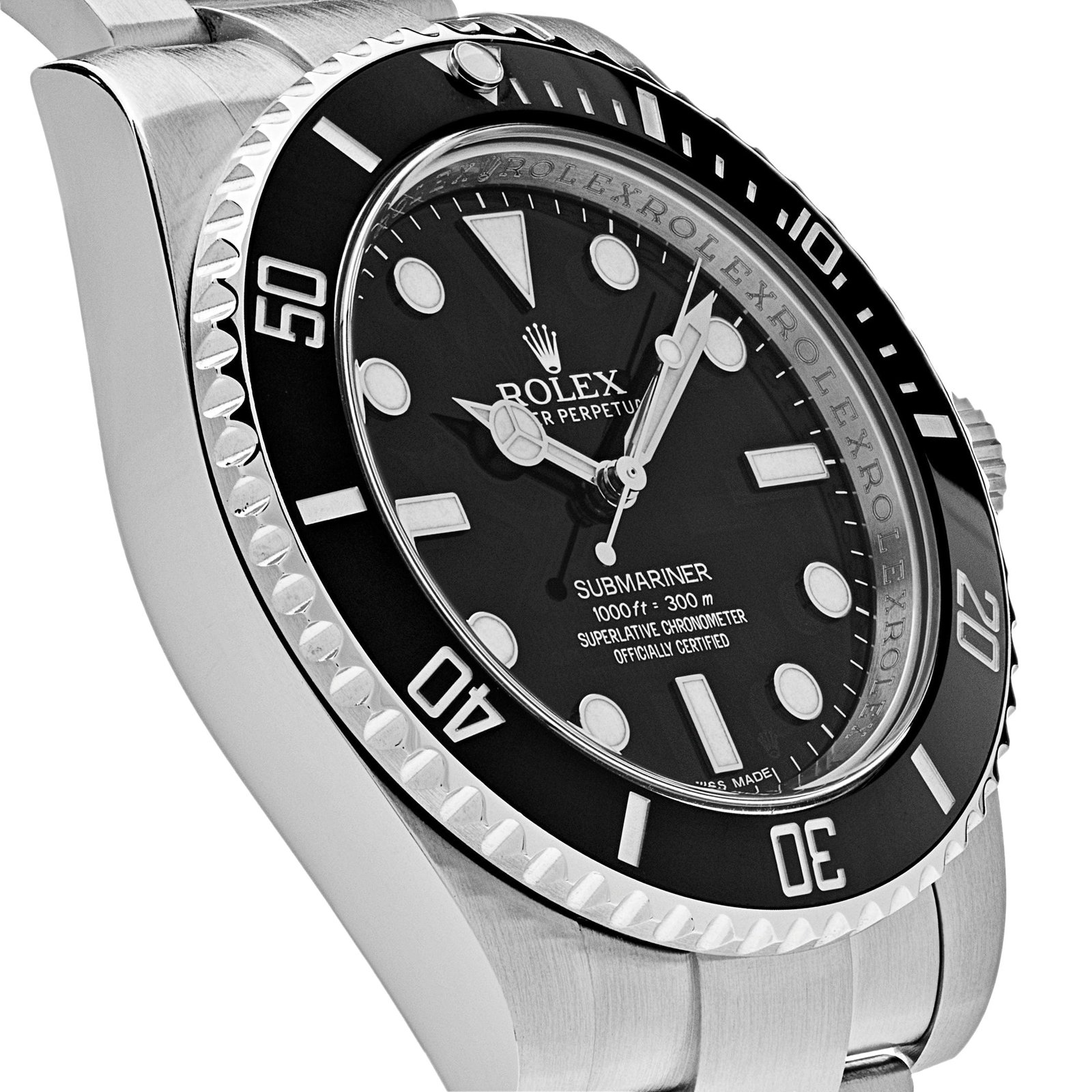 R01ex Submariner No Date 114060 Stainless Steel Black Dial