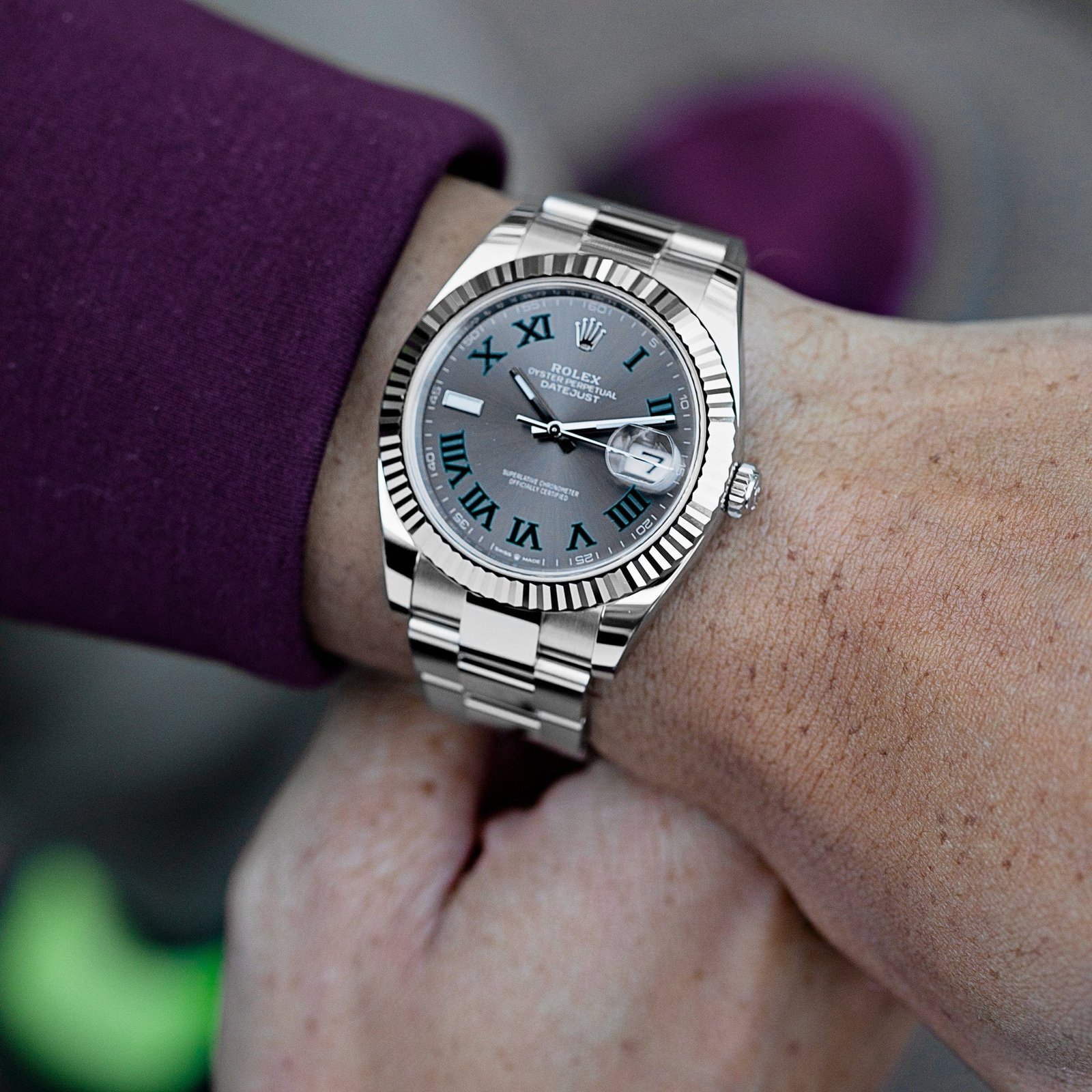 R01ex Datejust 41 126334 ‘Wimbledon’ Stainless Steel Slate Dial Oyster (2024)