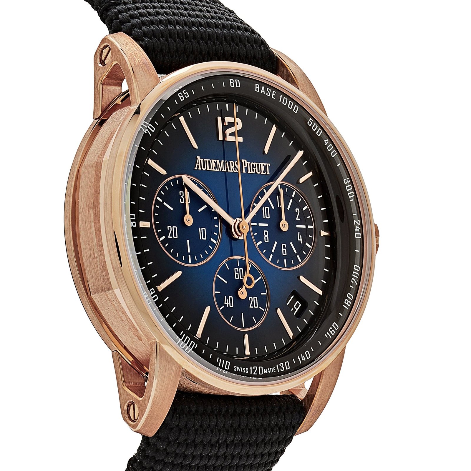 Audemars P1g*et Code 11.59 26393OR.OO.A002KB.03 Selfwinding Chronograph Rose Gold Blue Dial
