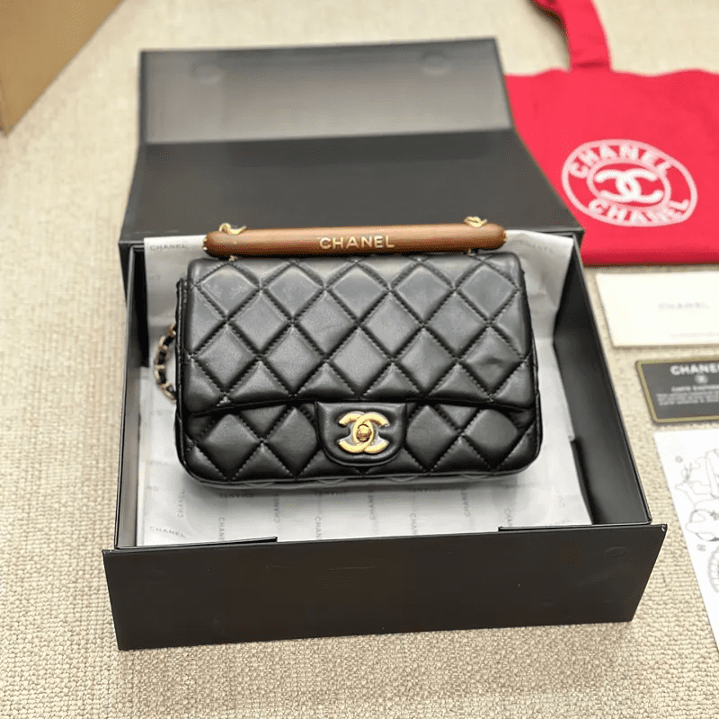 Ch**el SMALL FLAP BAG WITH TOP HANDLE