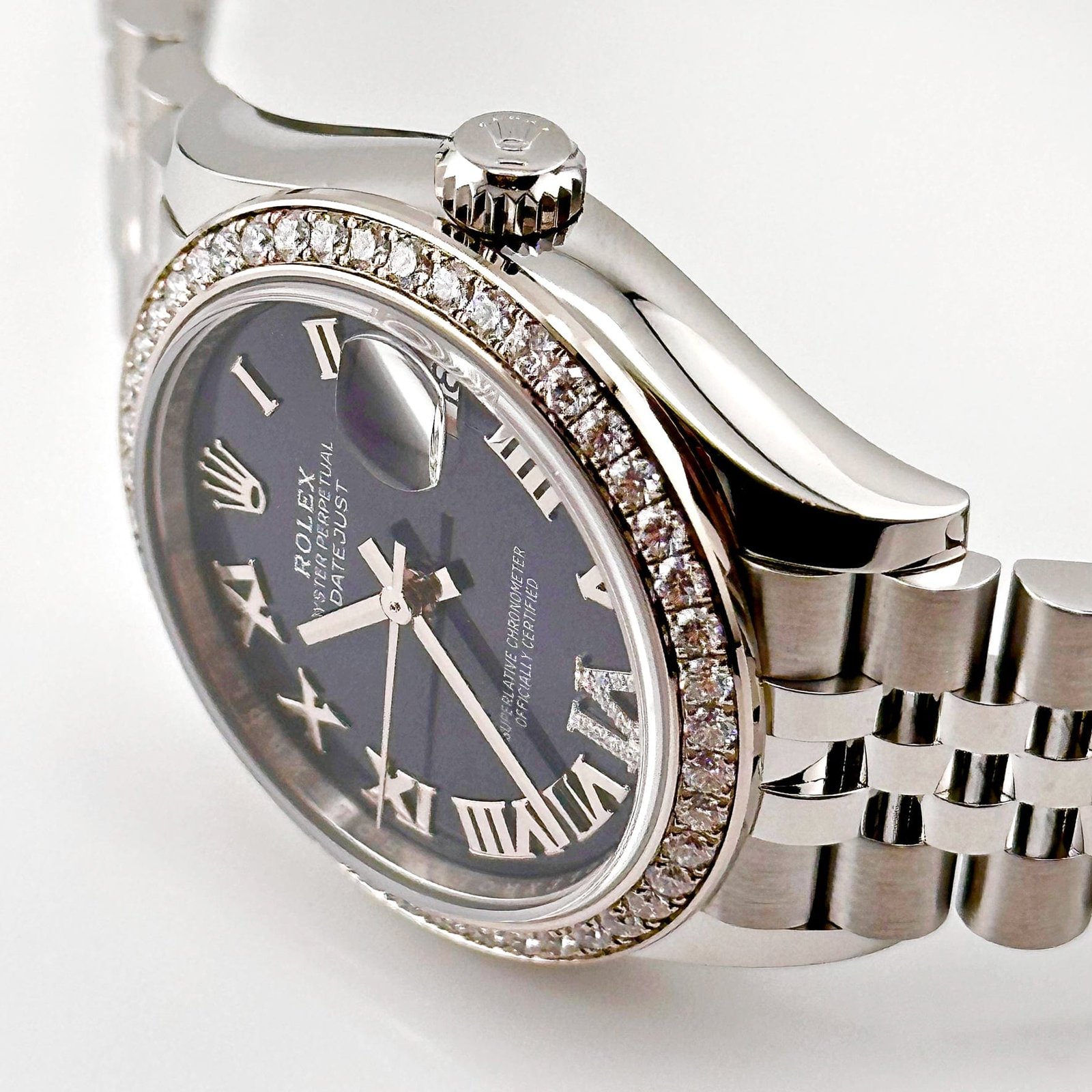 R01ex Datejust 31 278384RBR ‘Ladies’ Stainless Steel D1am0nd Bezel Violet Roman Dial Jubilee