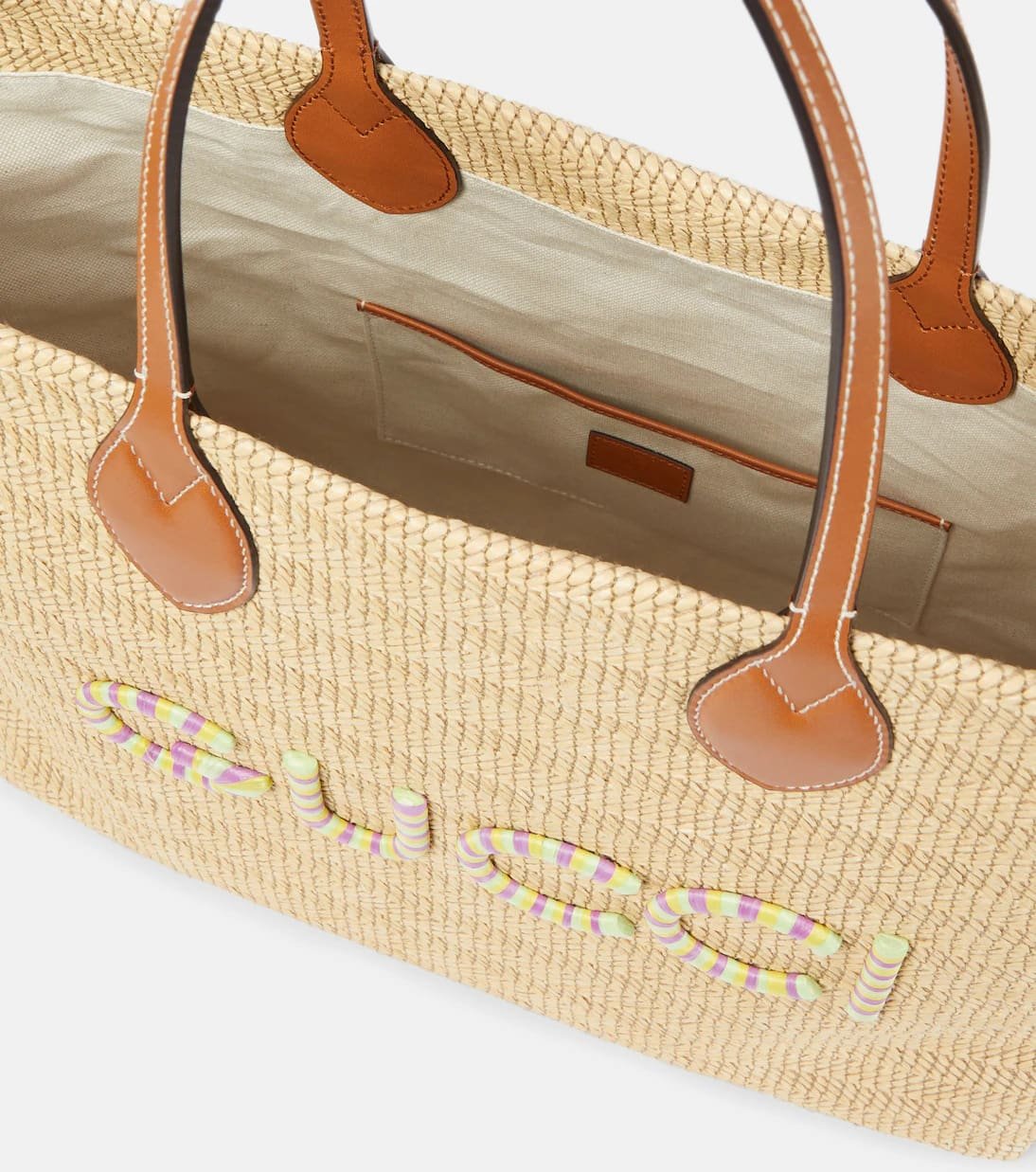 Gvc*1 Medium logo raffia-effect tote bag