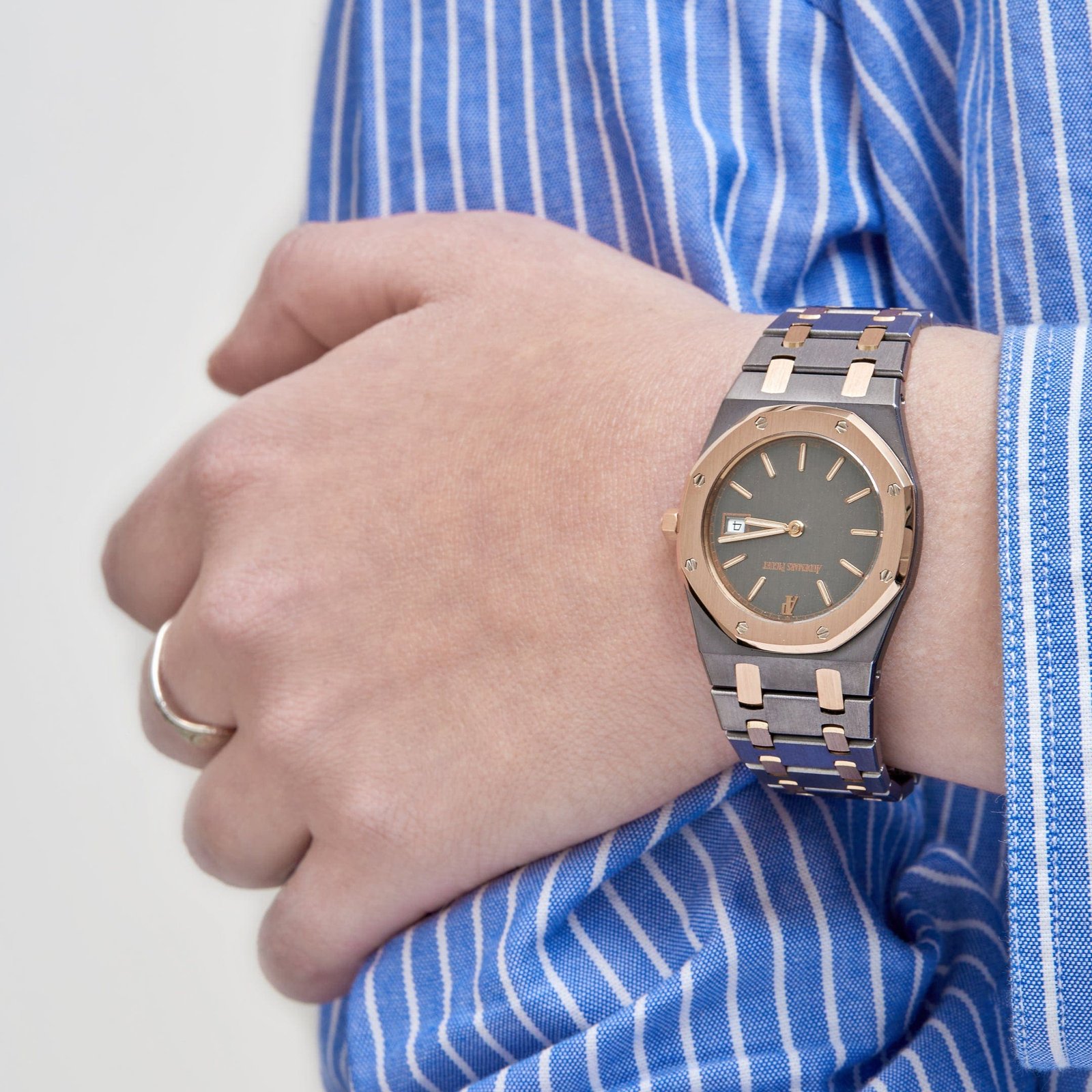 Audemars P1g*et Royal Oak 56175TR.0.0789TR ‘Ladies’ Two-Toned Tantalum Rose Gold Slate Dial