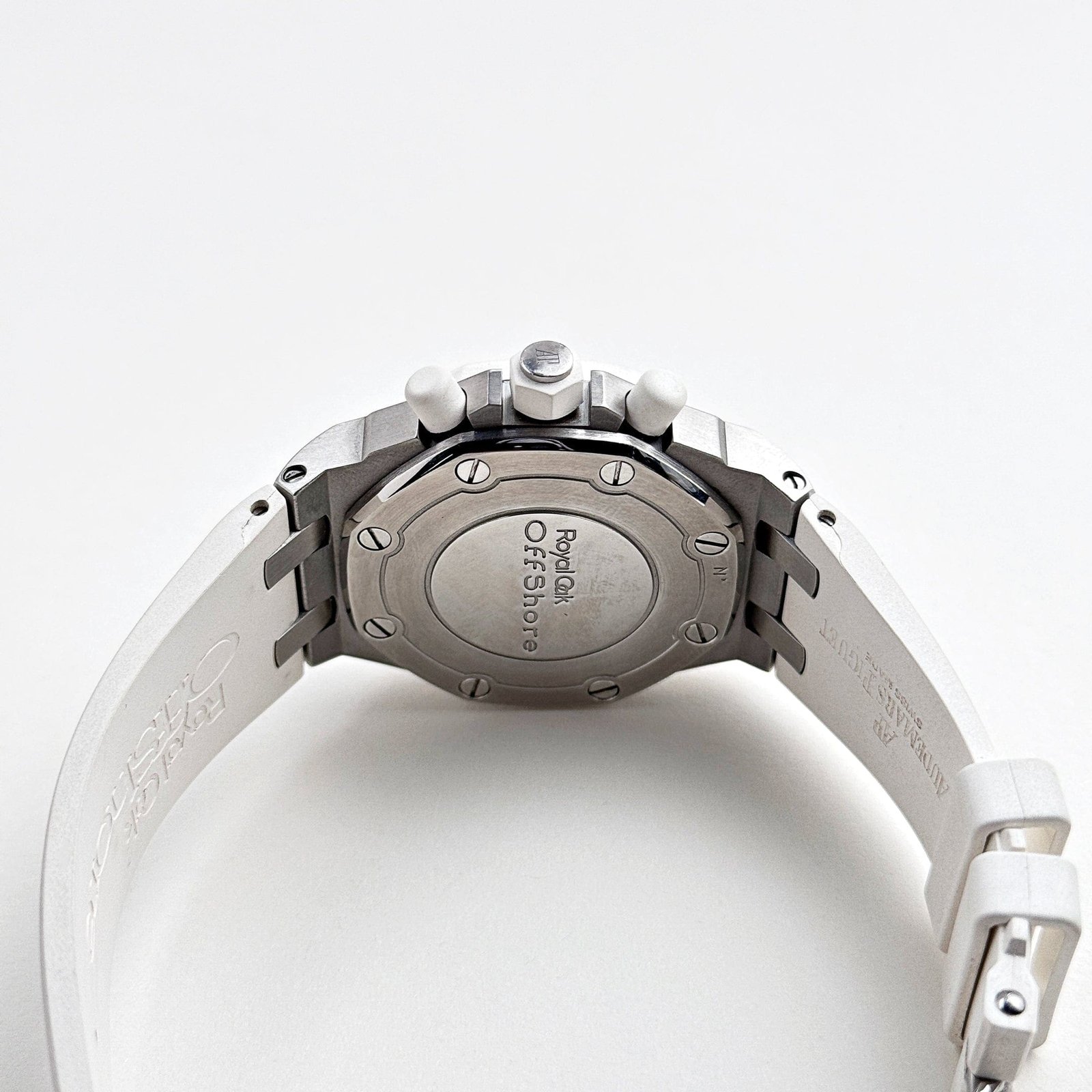 Audemars P1g*et Royal Oak Offshore 26048SK.ZZ.D010CA.01 Stainless Steel White Dial D1am0nd Bezel