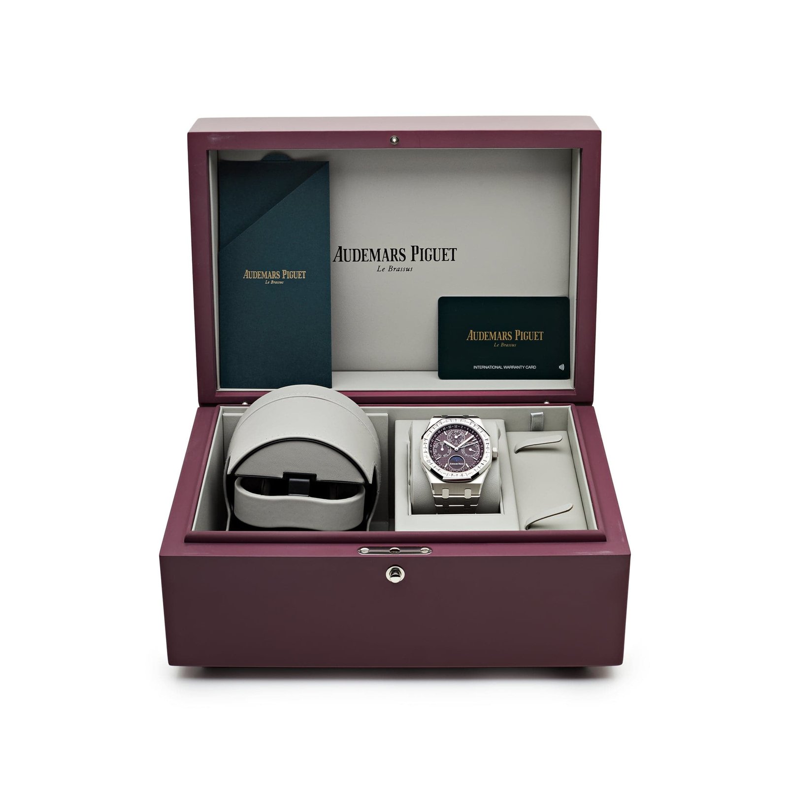 Audemars P1g*et Royal Oak Perpetual Calendar 26598BC.ZZ.1220BC.01 ‘Special Edition’ White Gold Burgundy Dial D1am0nd Bezel (2024)