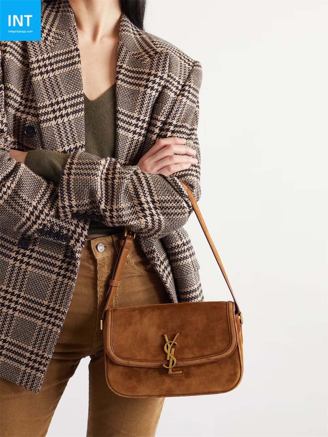 Sa1nt Lau*nt Solferino medium suede shoulder bag