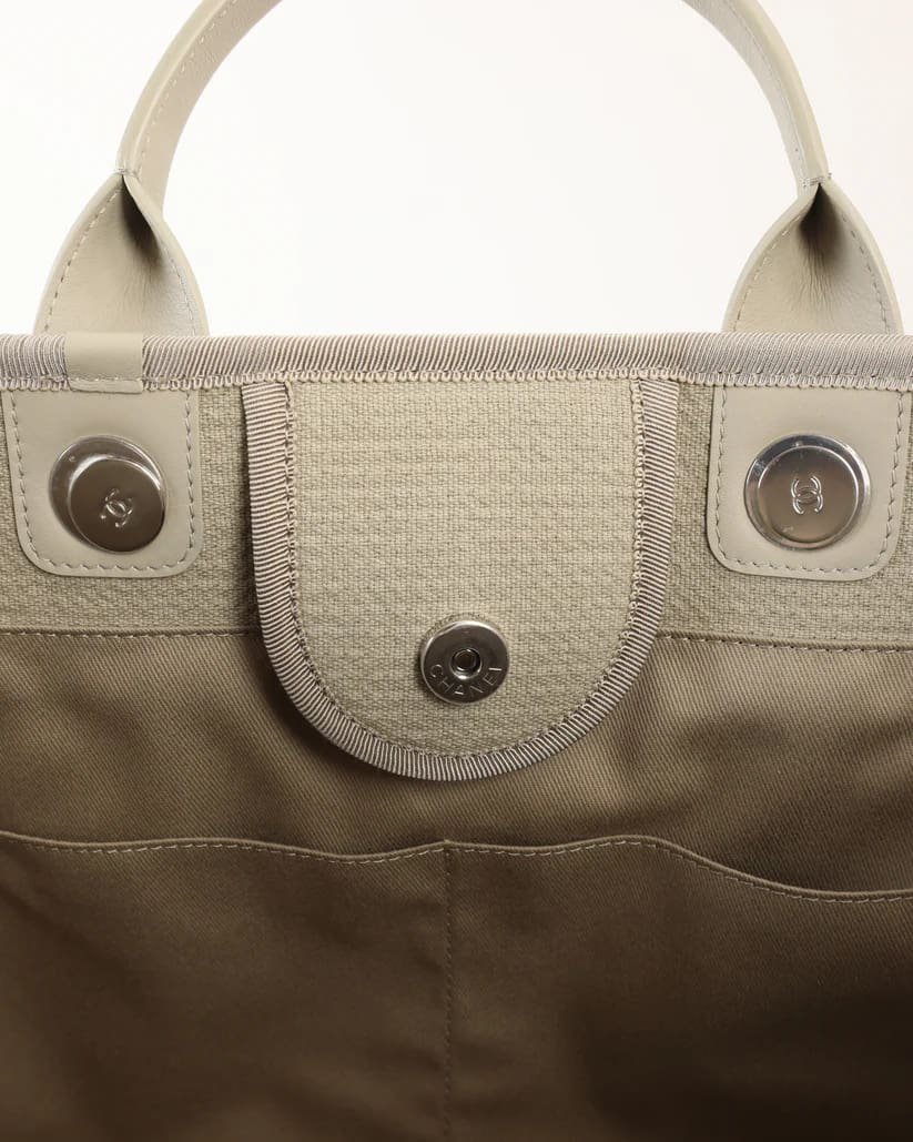 Ch**el Deauville Large Gray Tote Bag