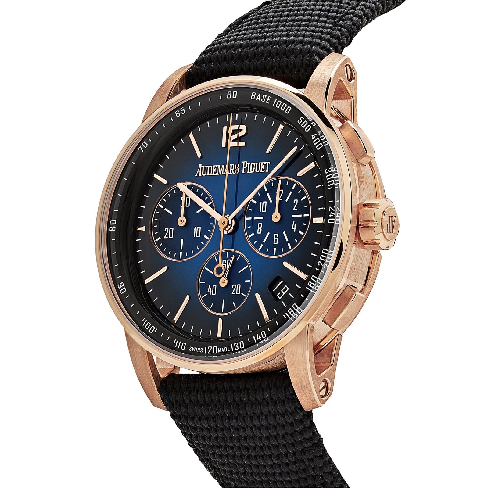Audemars P1g*et Code 11.59 26393OR.OO.A002KB.03 Selfwinding Chronograph Rose Gold Blue Dial