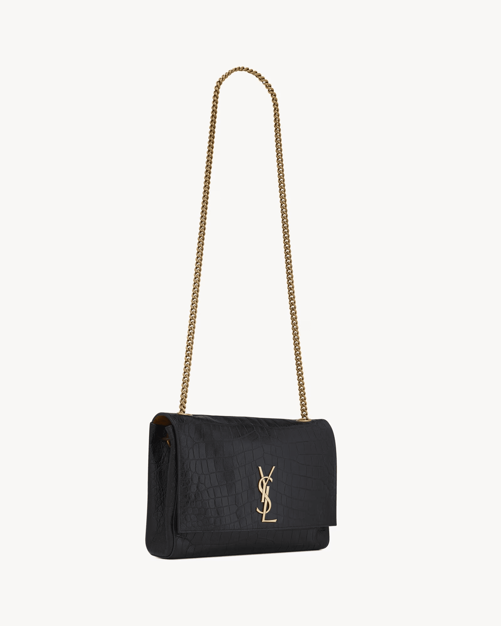 Sa1nt Lau*nt REVERSIBLE KATE MEDIUM IN CROCODILE-EMBOSSED LEATHER