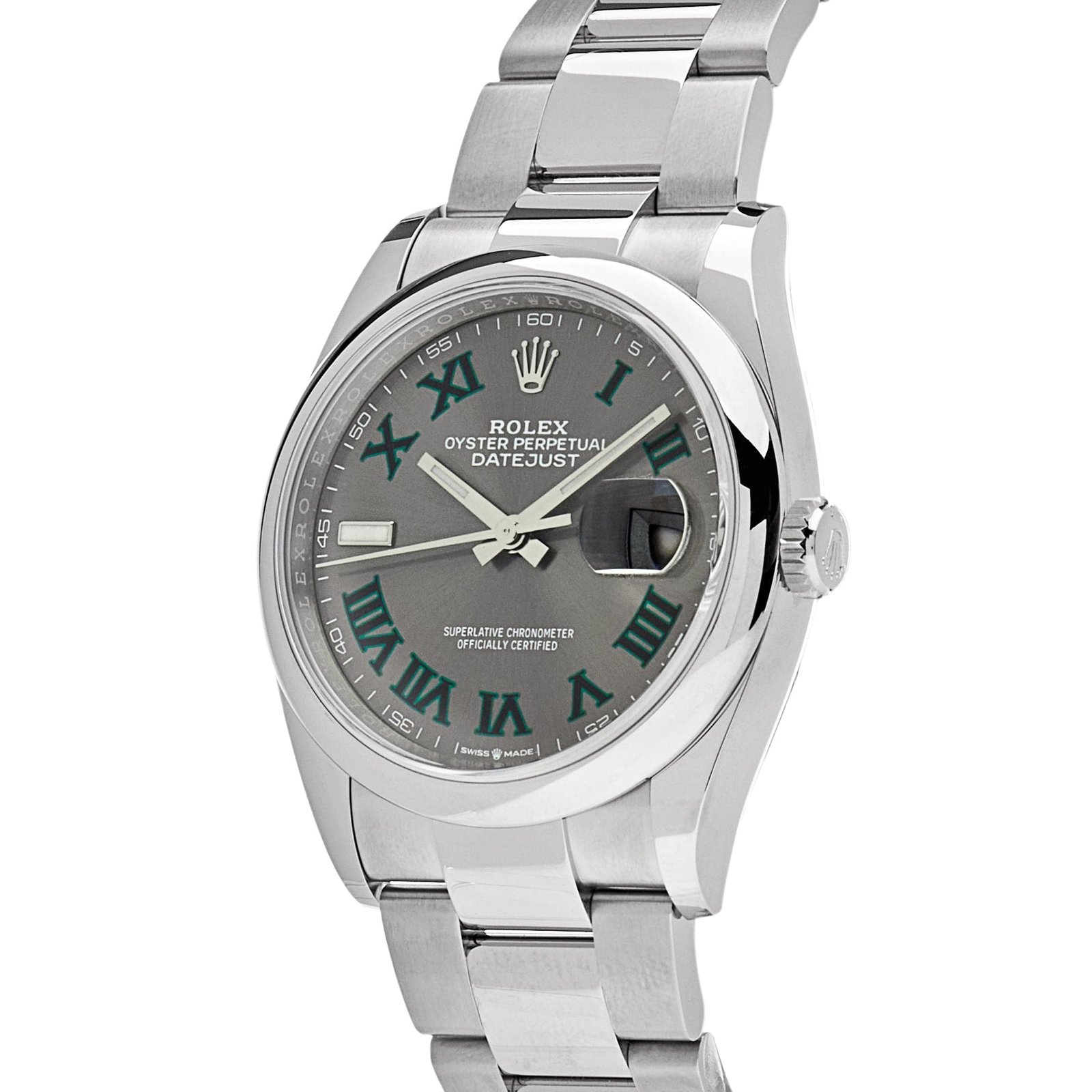 R01ex Datejust 36 126200 ‘Wimbledon’ Stainless Steel Slate Dial
