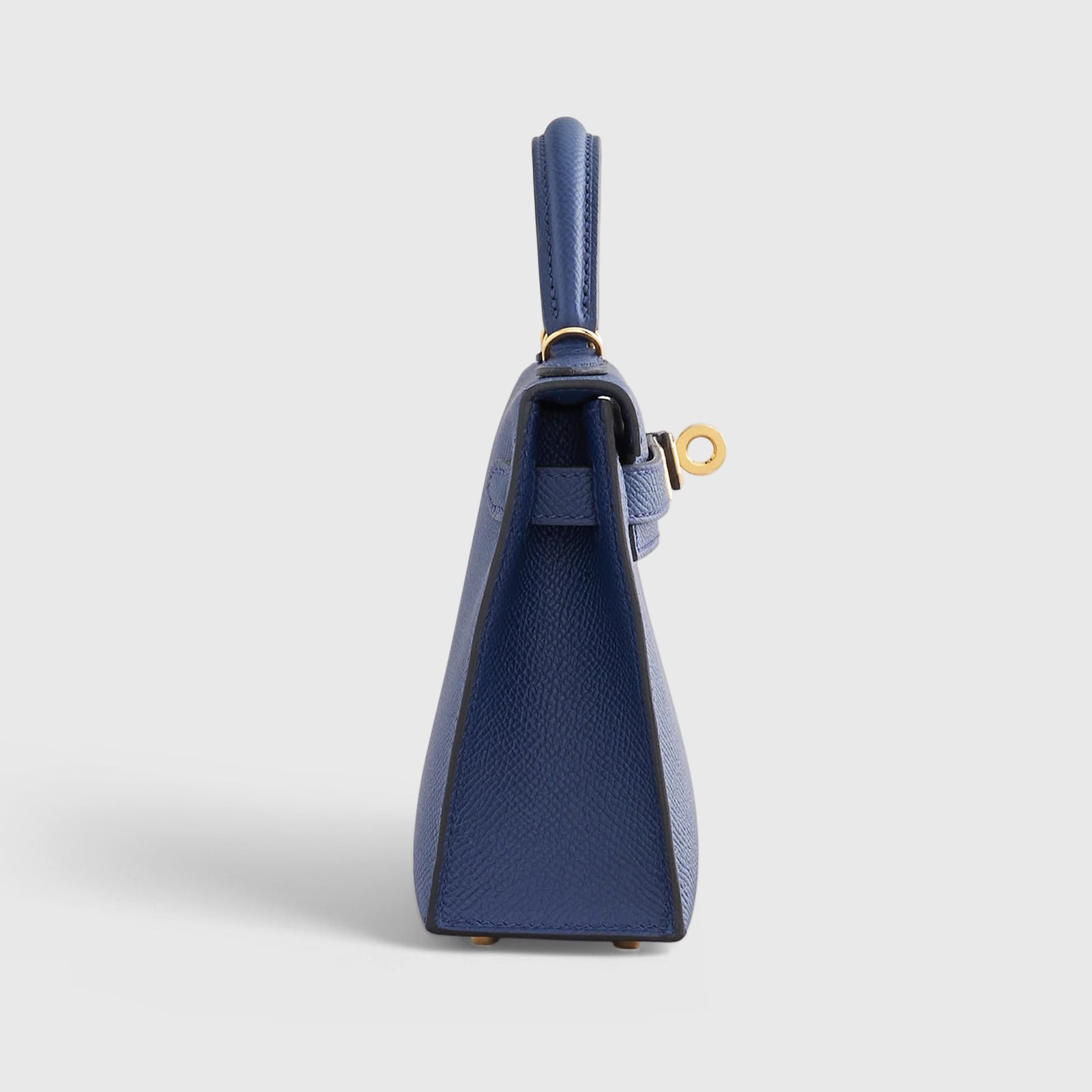 H**me5 Kelly Mini Epsom Blue Navy Gold Hardware