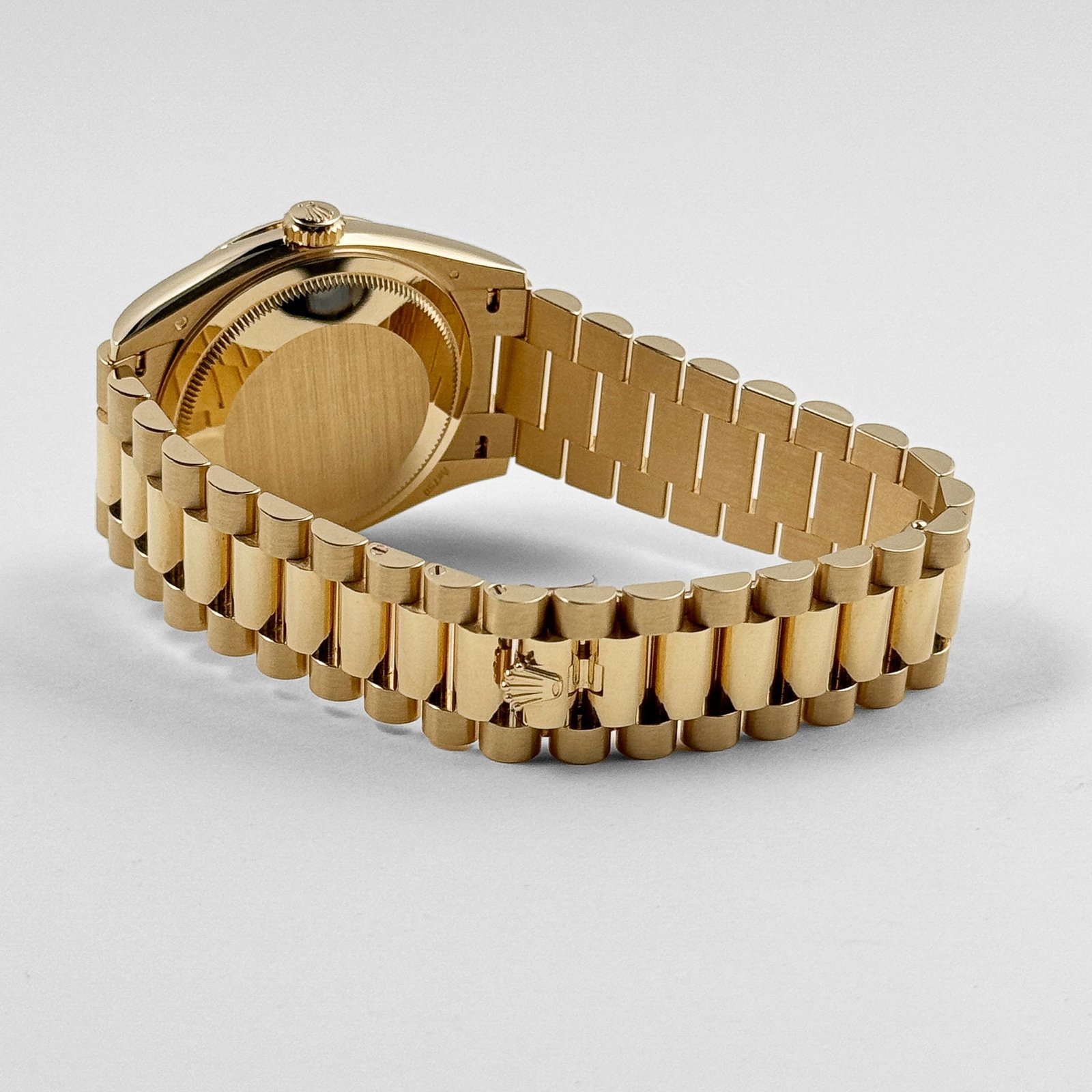 R01ex Day-Date 36 128238 Yellow Gold Green Ombre Roman Numeral Dial (2024)