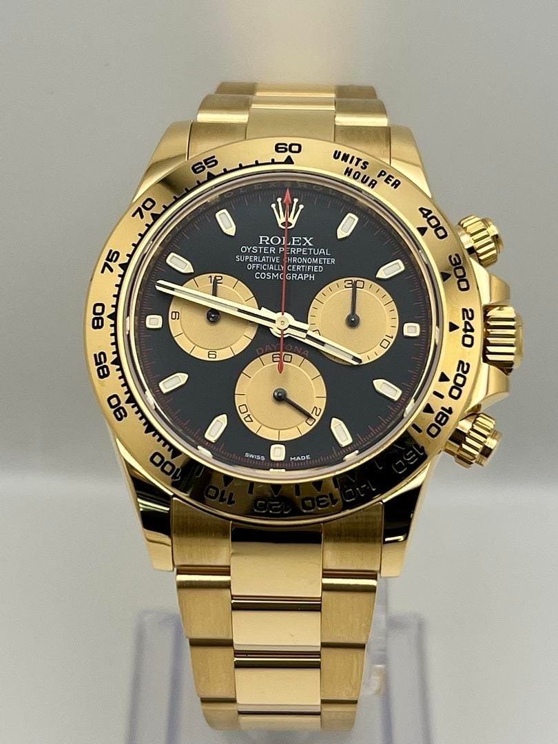 R01ex Daytona 116508 ‘Paul Newman’ Yellow Gold Black Dial