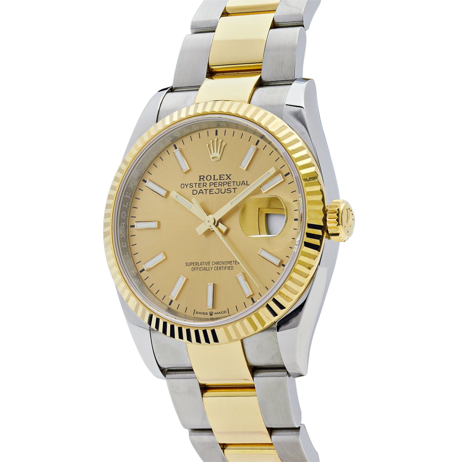 R01ex Datejust 36 126233 Two-Toned Yellow Gold Stainless Steel Champagne Dial (2023)
