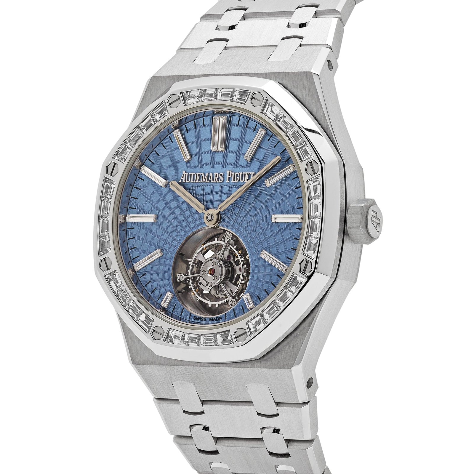 Audemars P1g*et Royal Oak 26535PT.ZZ.1220PT.01 Selfwinding Flying Tourbillon Platinum Light Blue Dial