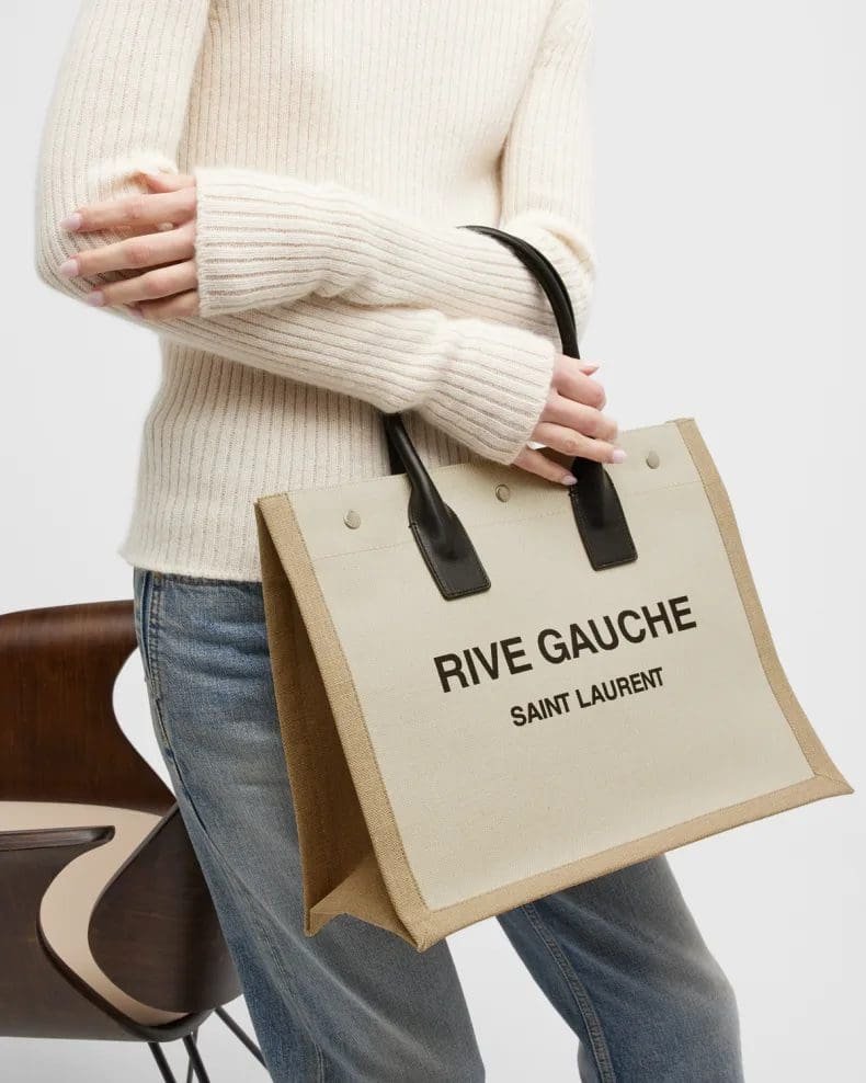 Sa1nt Lau*nt Rive Gauche Small Tote in Canvas