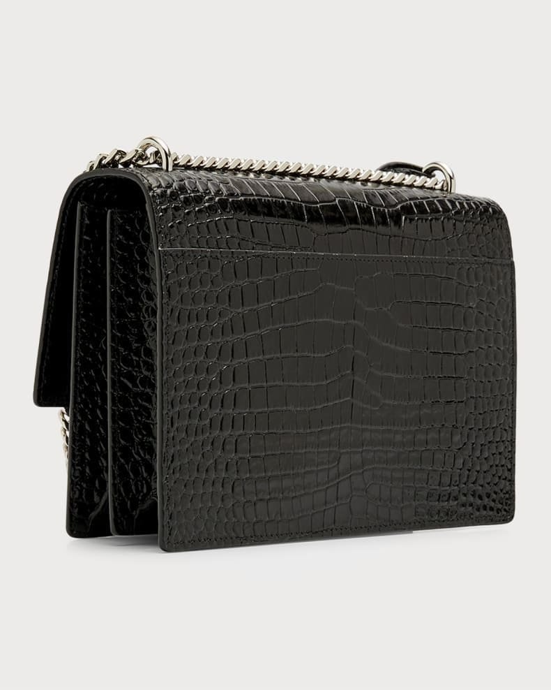 Sa1nt Lau*nt Sunset Medium In Crocodile Embossed Shiny Leather
