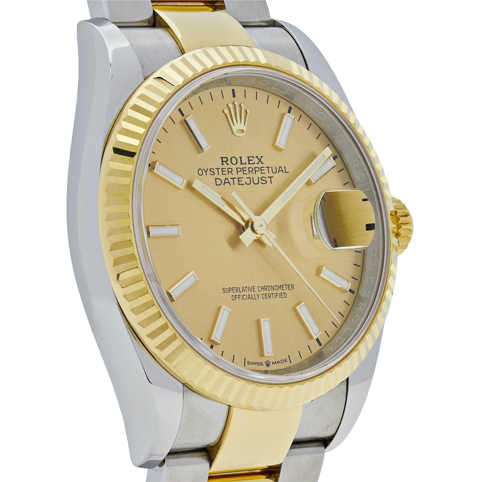 R01ex Datejust 36 126233 Two-Toned Yellow Gold Stainless Steel Champagne Dial (2023)