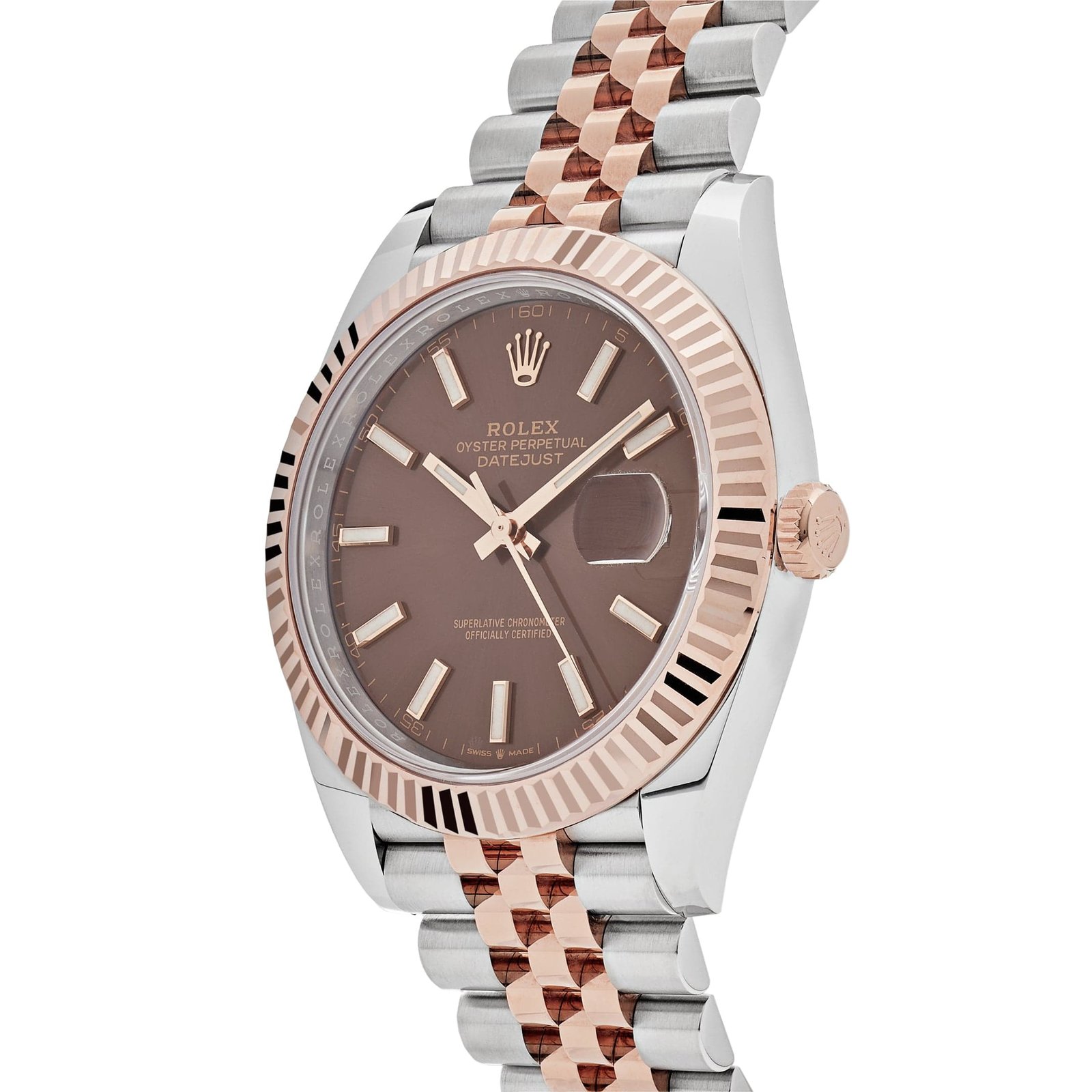 R01ex Datejust 41 126331 Two-Toned Rose Gold Stainless Steel Brown Dial (2023)