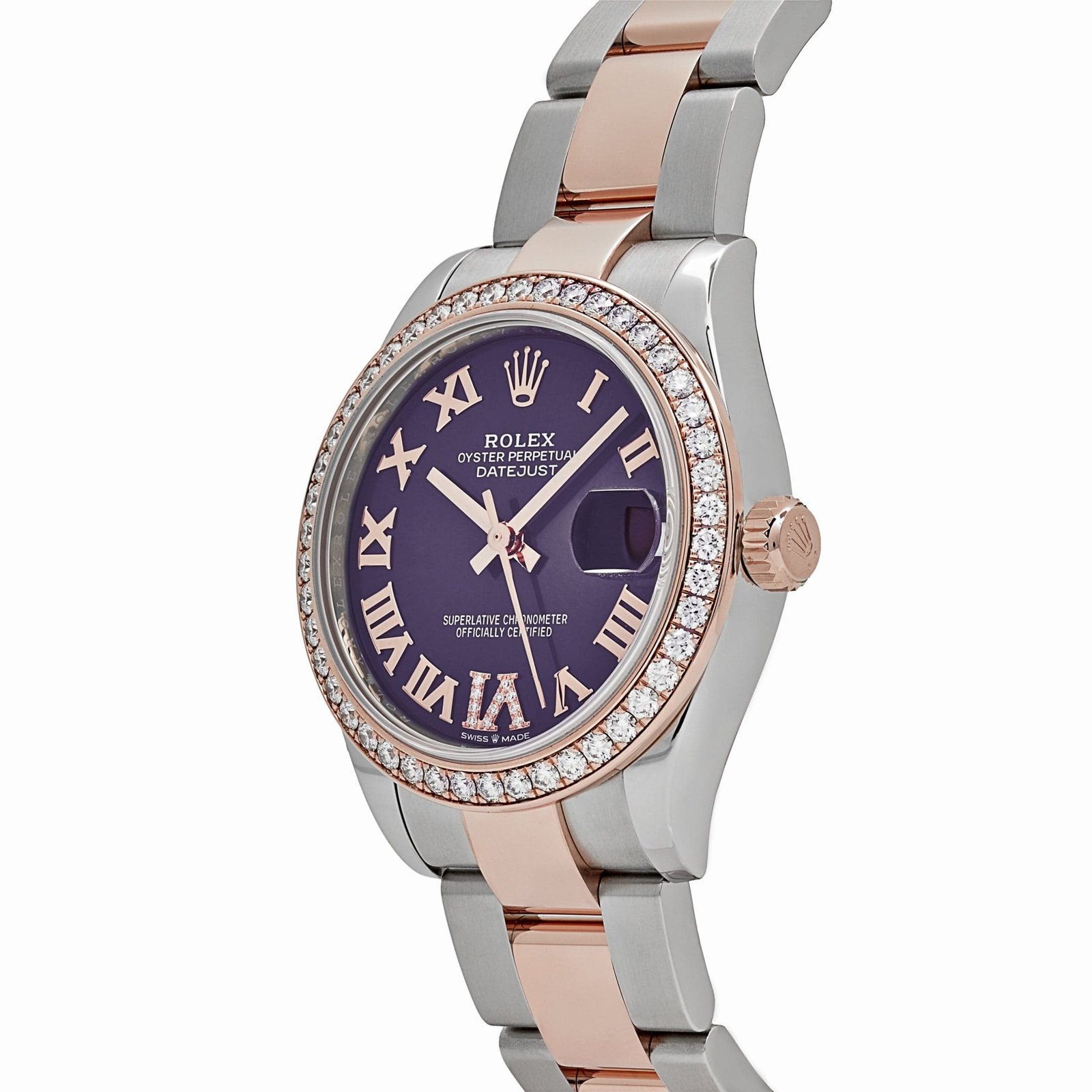 R01ex Datejust 31 278381RBR ‘Ladies’ Stainless Steel Rose Gold Aubergine Purple Dial D1am0nd Bezel Oyster (2022)