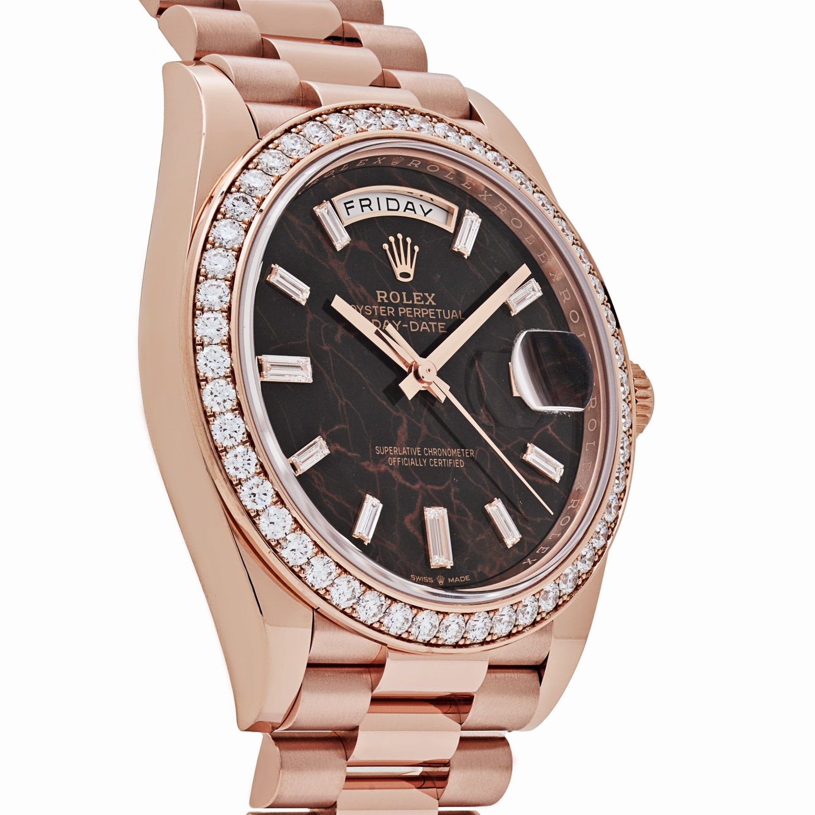R01ex Day-Date 40 228345RBR Rose Gold Eisenkiesel D1am0nd Dial D1am0nd Bezel (2025)