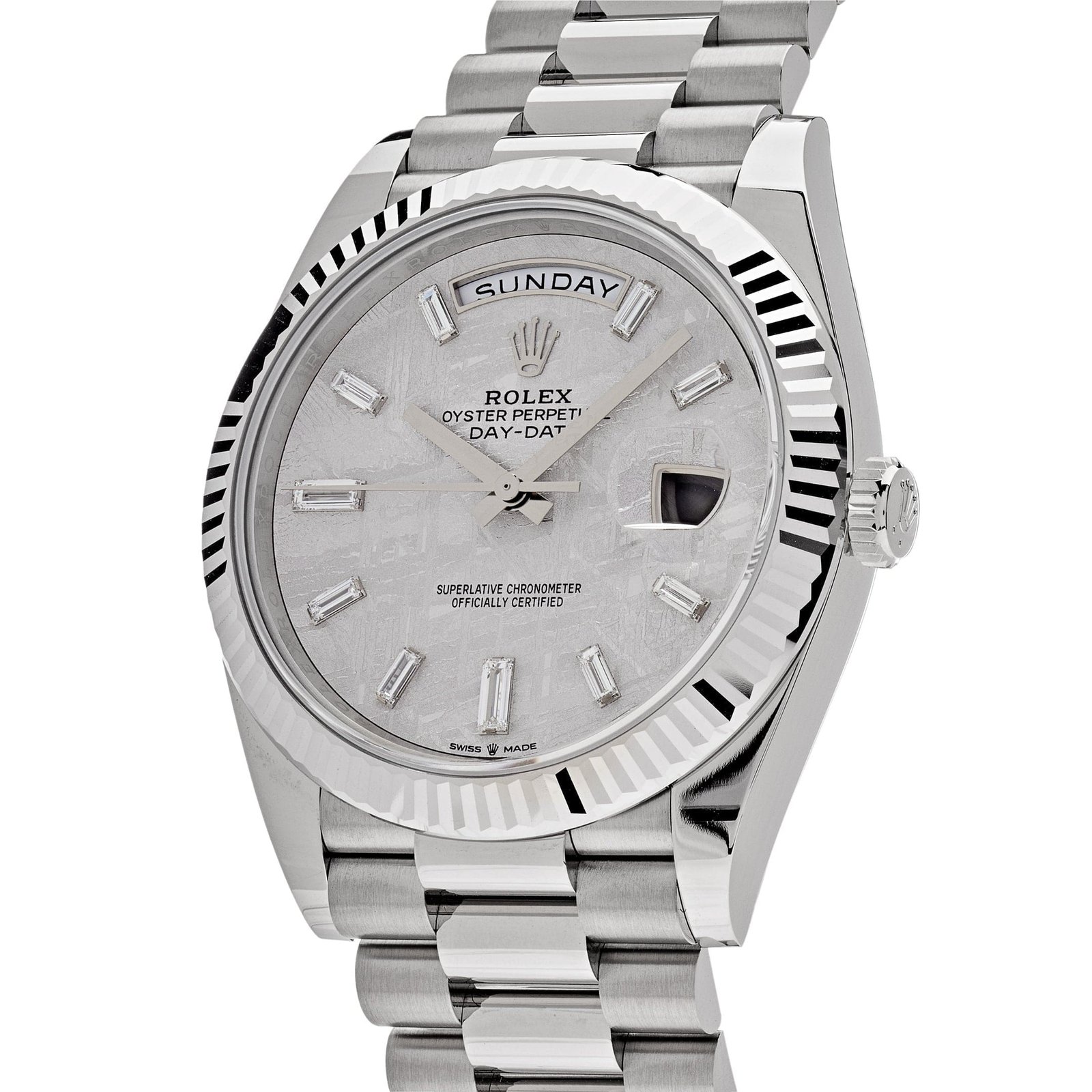 R01ex Day-Date 40 228239 White Gold Meteorite D1am0nd Dial