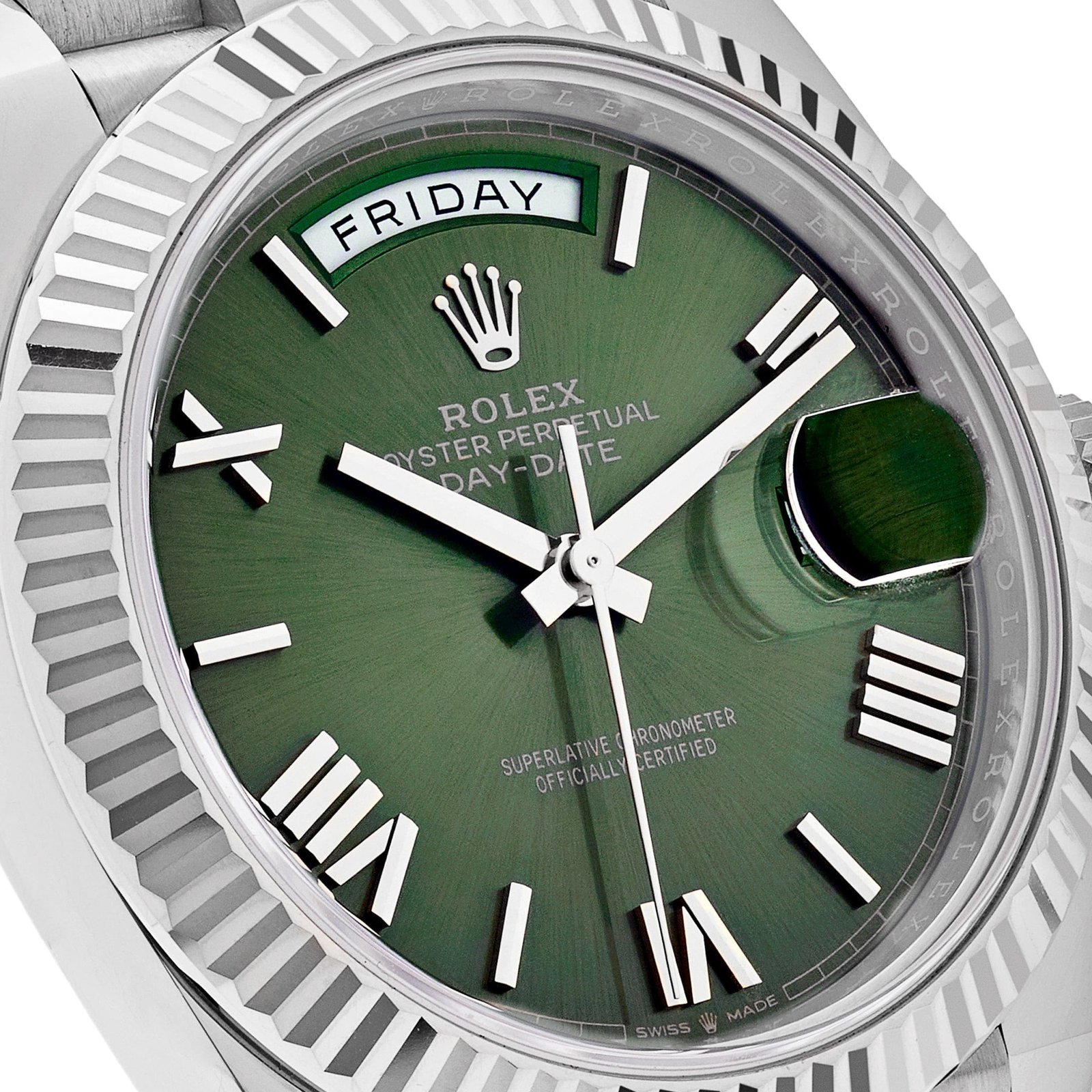 R01ex Day-Date 40 228239 White Gold Olive Dial (2023)