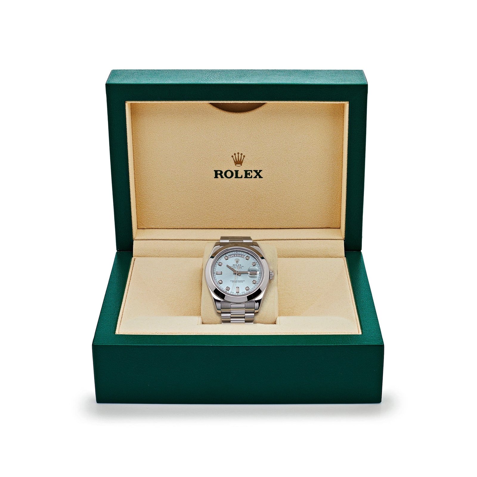R01ex Day-Date II 218206 Platinum Blue D1am0nd Dial (2011)