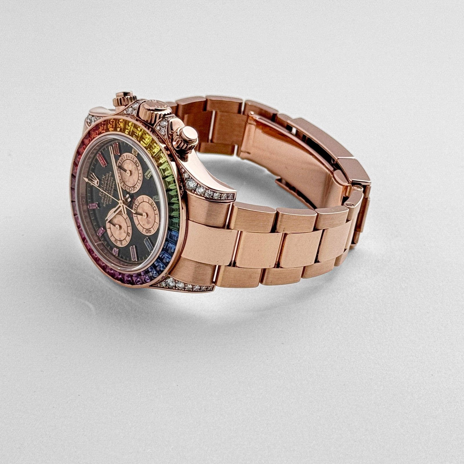 R01ex Daytona 116595RBOW ‘Rainbow’ Rose Gold Black Dial Sapphire Bezel (2022)