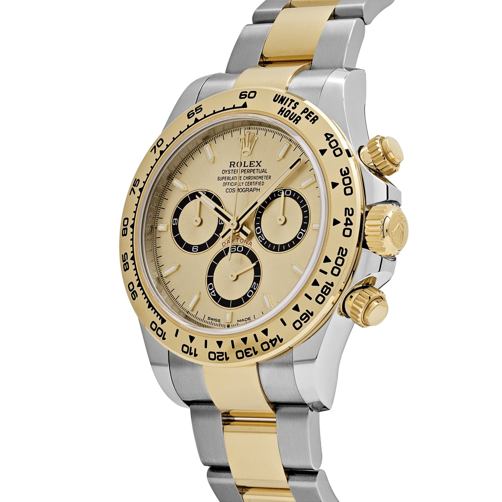 R01ex Daytona 126503 Yellow Gold Stainless Steel Champagne Dial