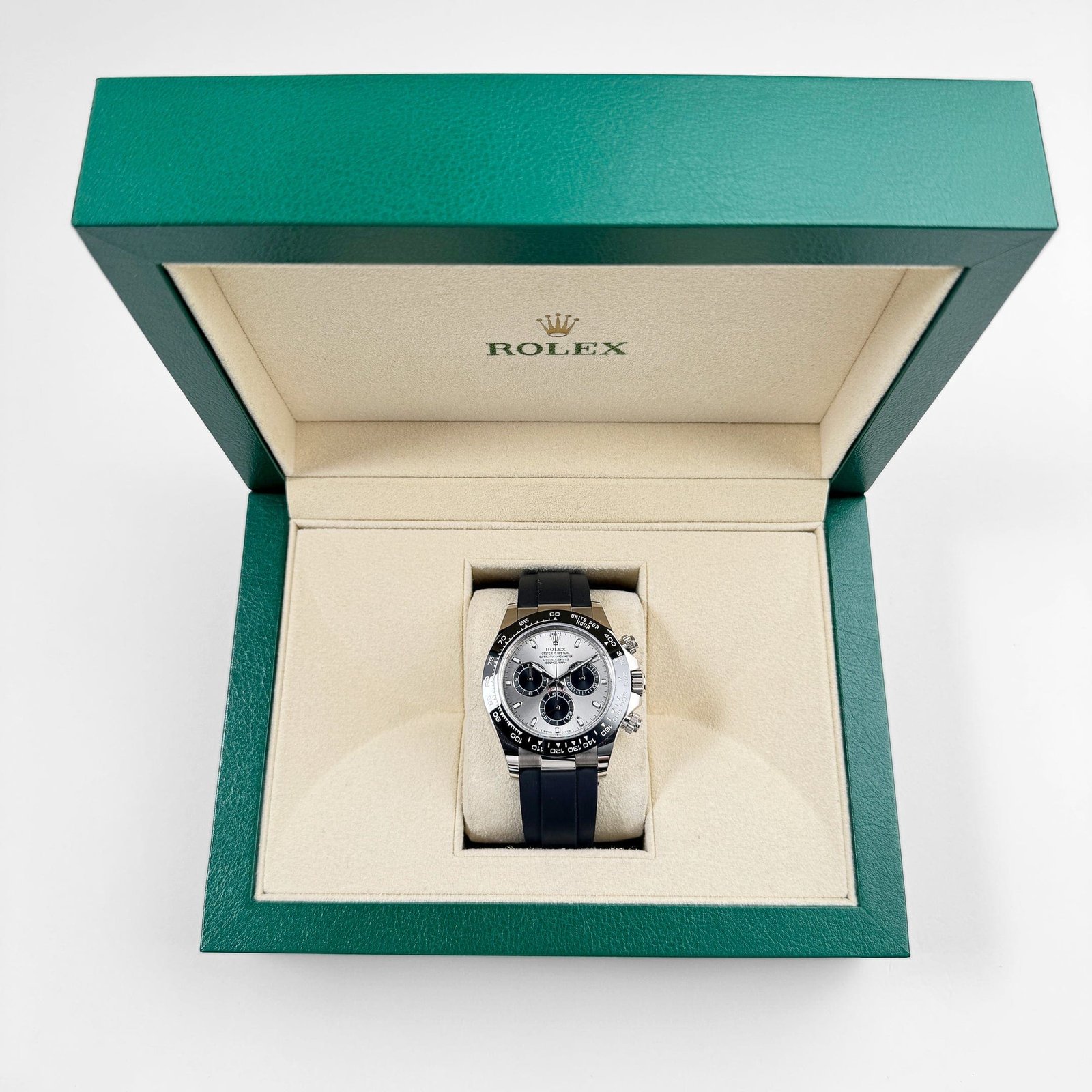 R01ex Daytona 116519LN ‘Ghost’ White Gold Steel and Bright Black Dial (2022)