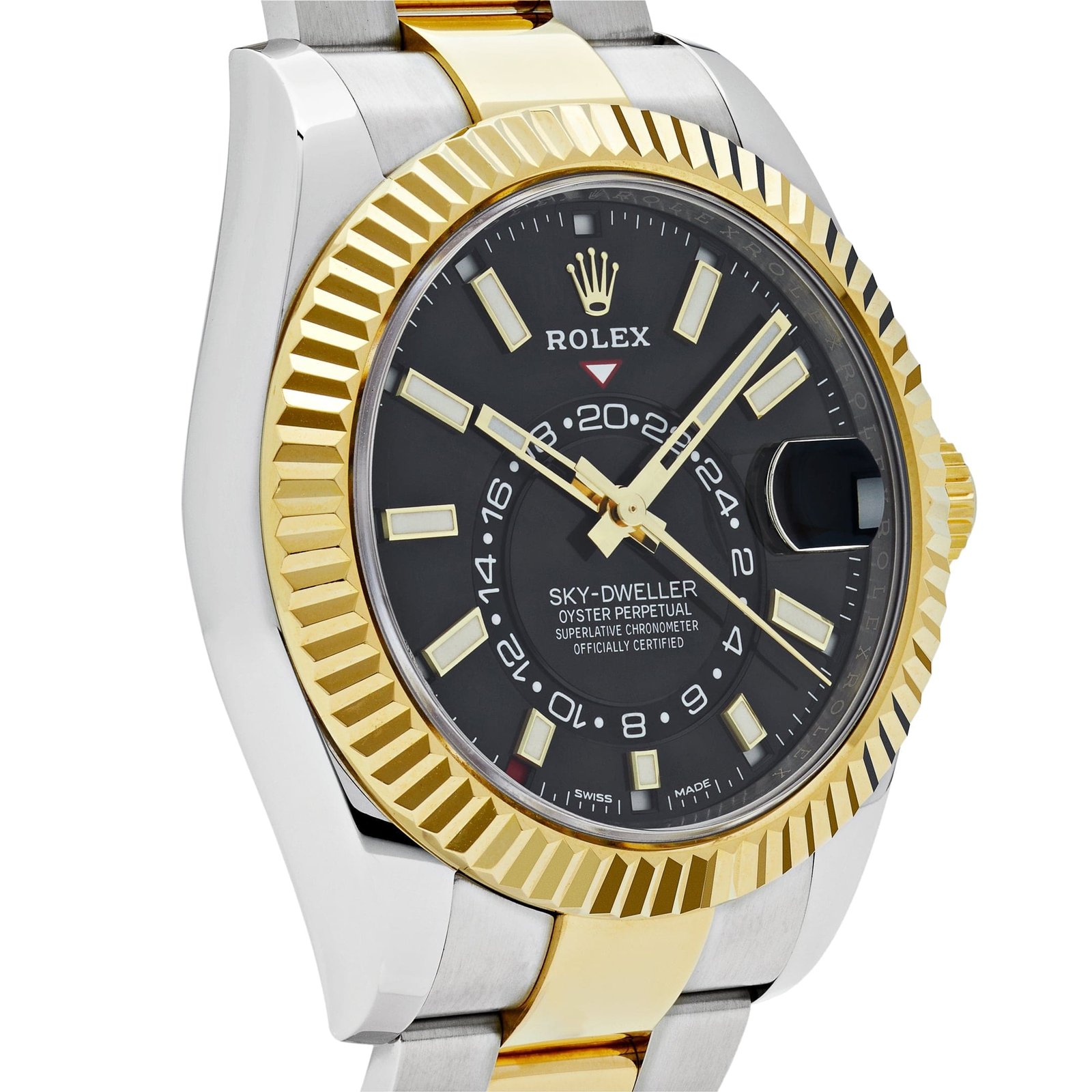 R01ex Sky-Dweller 326933 Stainless Steel Yellow Gold Black Dial (2020)