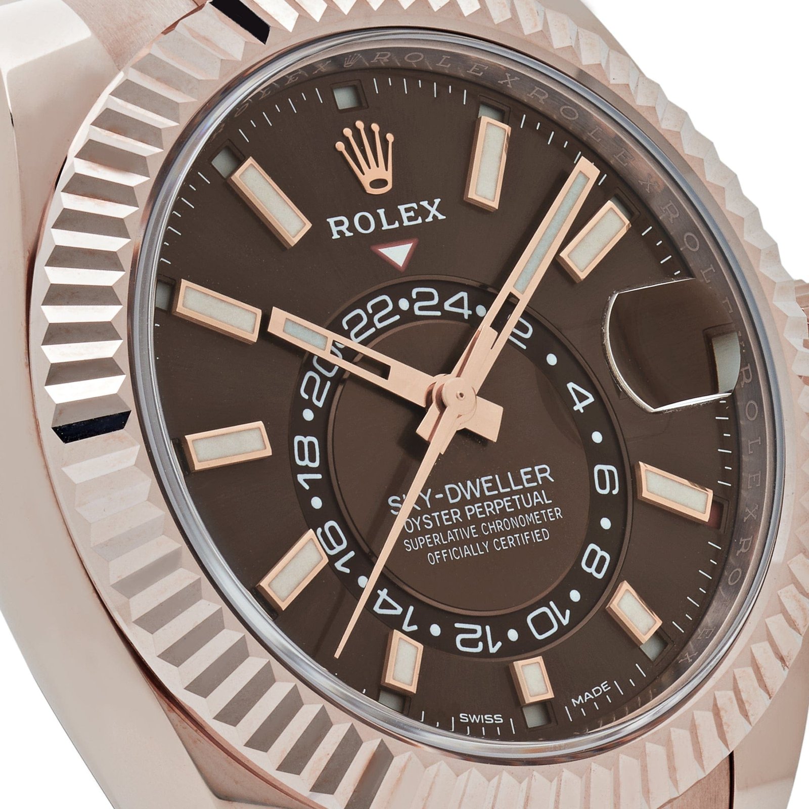 R01ex Sky-Dweller 326935 Rose Gold Chocolate Dial Oyster