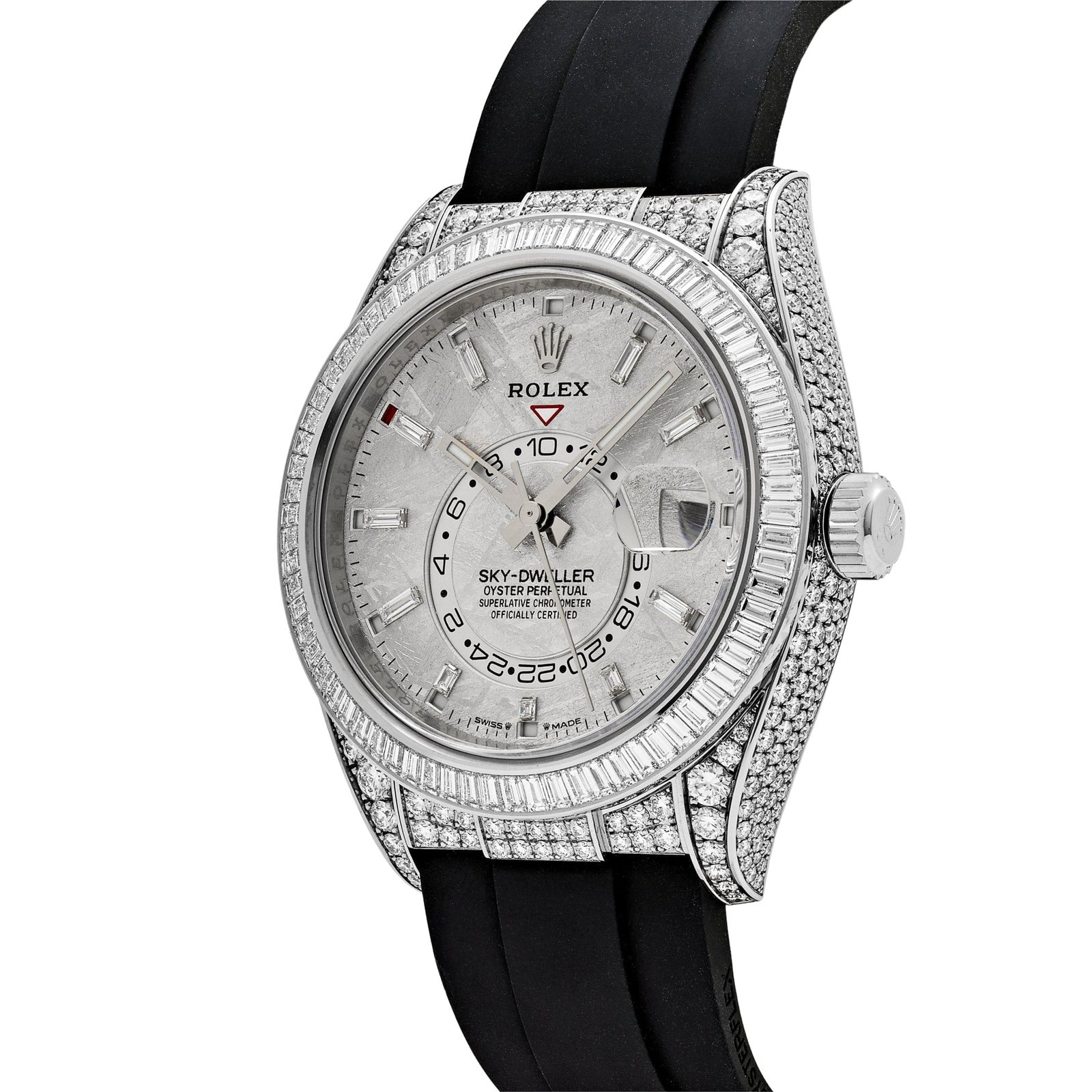 R01ex Sky-Dweller 336259TBR White Gold Meteorite Dial D1am0nd Bezel and Case