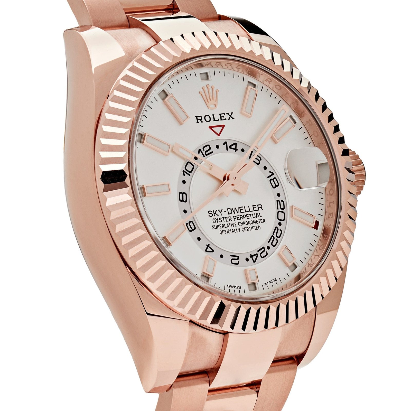 R01ex Sky-Dweller 326935 Rose Gold White Dial